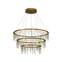 Golden 5461-32-26-18 SSG - Golden Lighting Lucerna Integrated LED 3-tier Chandelier in Stainless Steel Gold